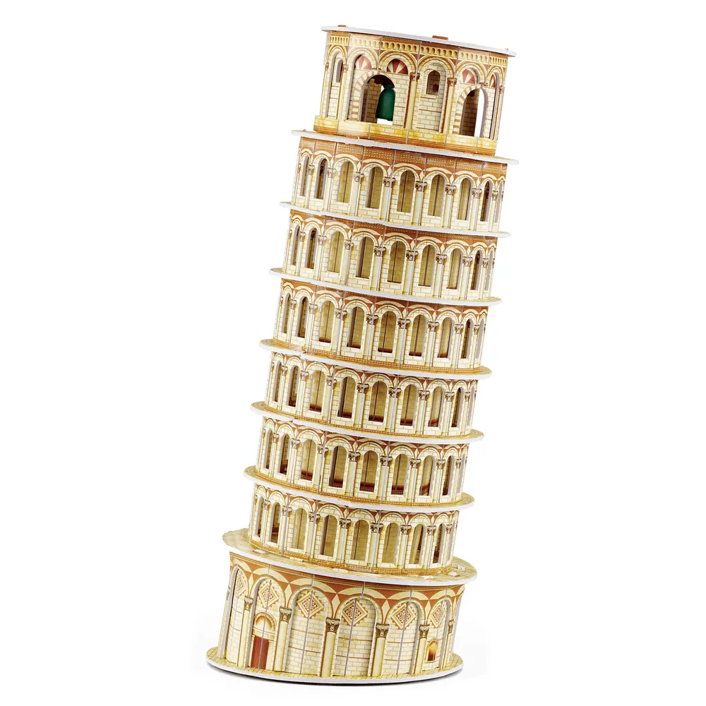 比薩斜塔兒童益智木製拼圖玩具 DIY手工立體拼裝精裝禮品 歷史價格詳細信息