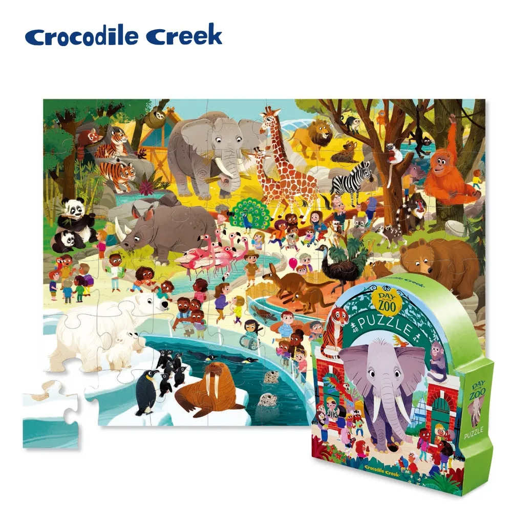 【 美國 Crocodile Creek 】 動物圖鑑主題盒拼圖-非洲動物 歷史價格詳細信息