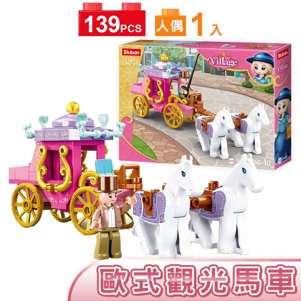 Sluban女孩積木-歐式觀光馬車B0872 日華好物 歷史價格詳細信息