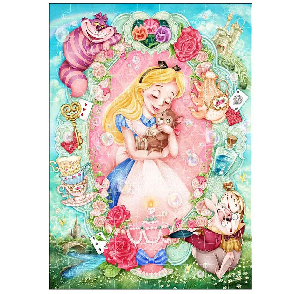 Tenyo  愛麗絲 異想天開的物語  500片  拼圖總動員  迪士尼  日本進口拼圖 歷史價格詳細信息