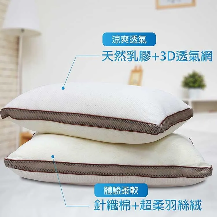 【FITNESS】乳膠羽絲絨雙面枕(1顆) 歷史價格詳細信息