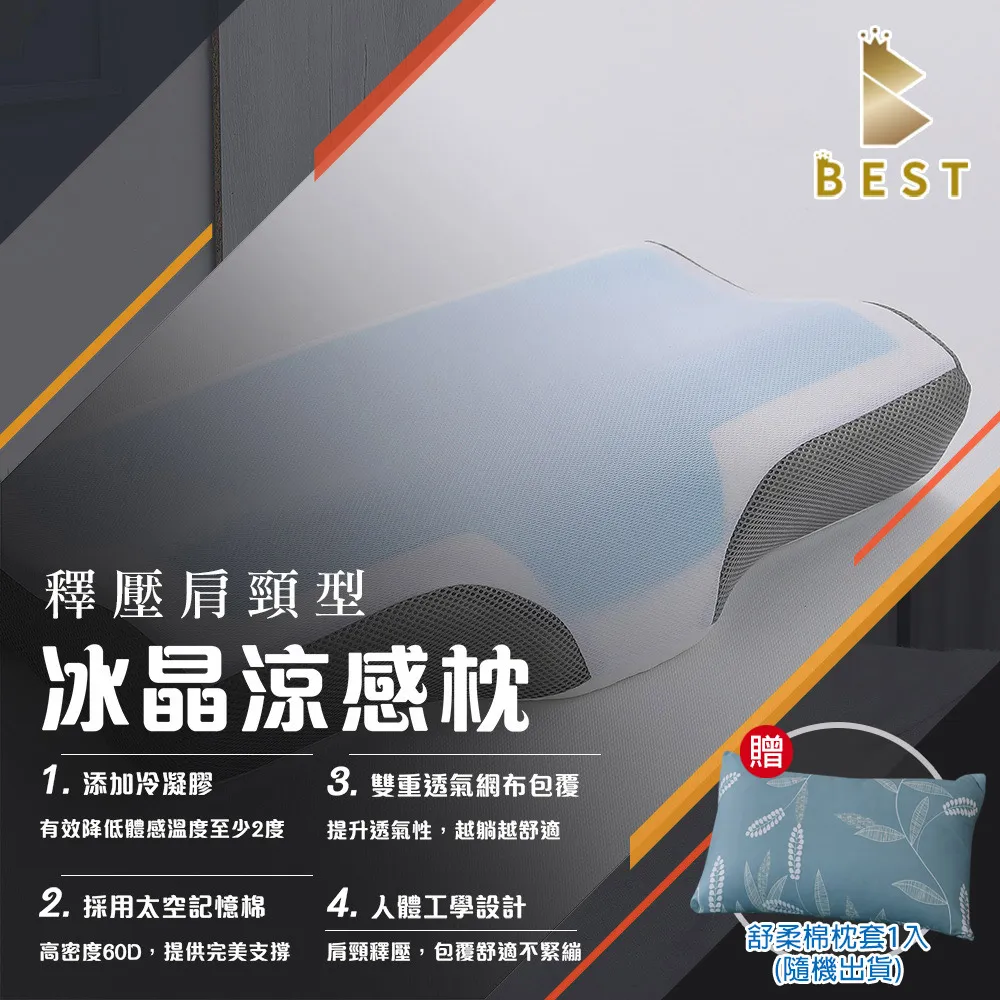 【BEST貝思特】冰晶涼感記憶枕1入 冷暖雙面型 枕頭 枕芯 歷史價格詳細信息