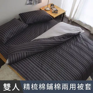 日和賞 台灣製精梳純棉 雙人鋪棉兩用被套【自由之線-藍】 歷史價格詳細信息