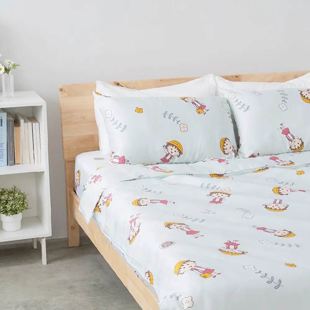 櫻桃小丸子100%天絲床包枕套組任選(花漾朵朵) - Norns 櫻桃小丸子 正版 天絲 吸濕排汗 寢具 床包 歷史價格詳細信息