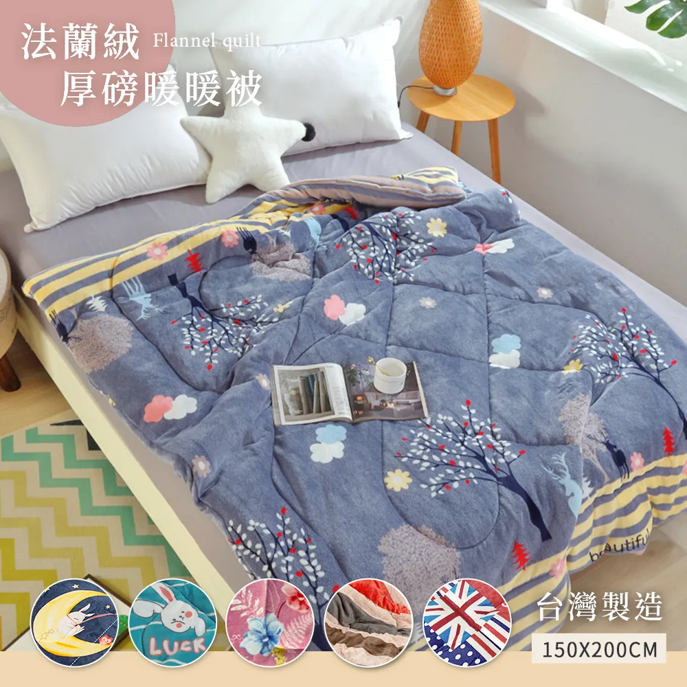 BELLE VIE 台灣製 雙面法蘭絨厚舖棉暖暖被 (150x200cm) 多款任選 歷史價格詳細信息