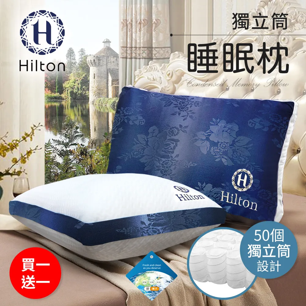 【Hilton 希爾頓】凡爾賽迷幻藍銀離子抑菌獨立筒枕頭/二色任選(枕頭/舒眠枕/舒柔枕)(B0104) 歷史價格詳細信息