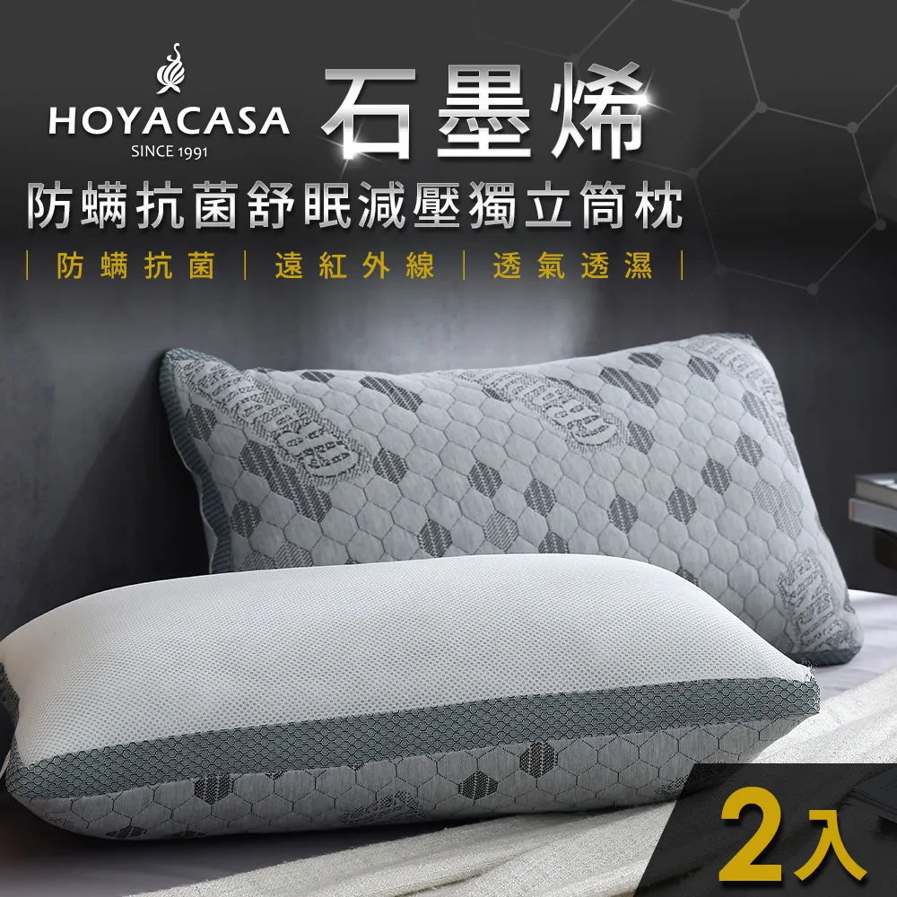 HOYACASA 石墨烯防螨抗菌舒眠減壓獨立筒枕(二入) 歷史價格詳細信息