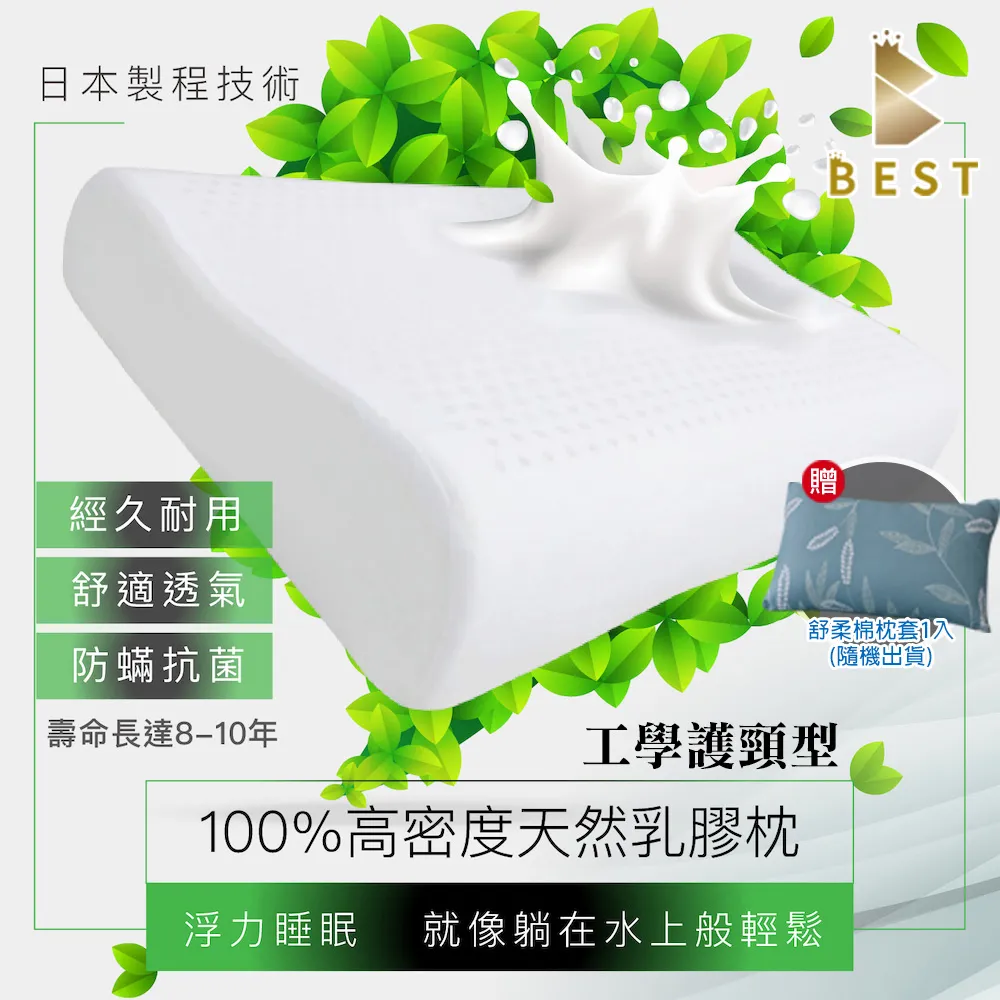 天然乳膠枕(人體工學型)-服貼您的頭頸線條，回彈支撐 歷史價格詳細信息