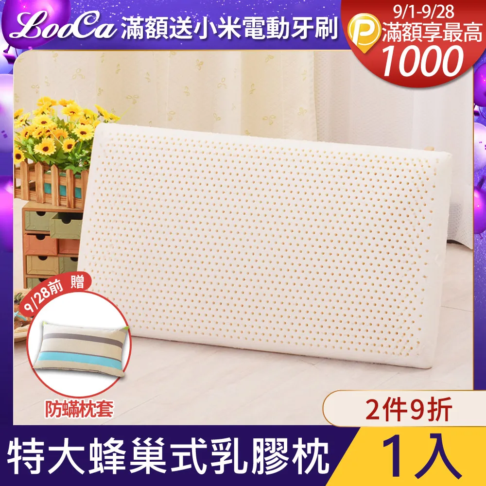 LooCa特大蜂巢式高支撐乳膠枕2入 歷史價格詳細信息