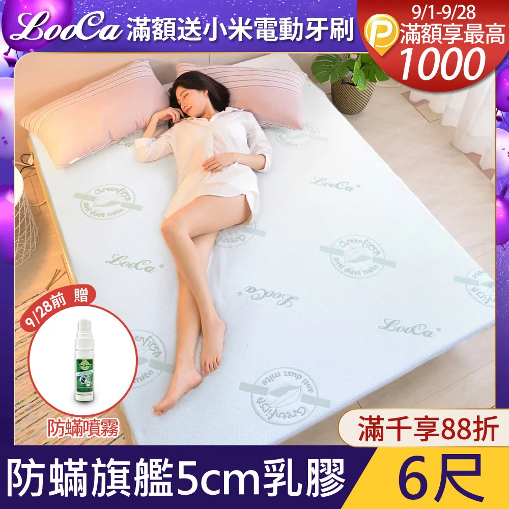 LooCa法國防蟎防蚊親膚旗艦2.5cm HT乳膠床墊(加大6尺) 歷史價格詳細信息