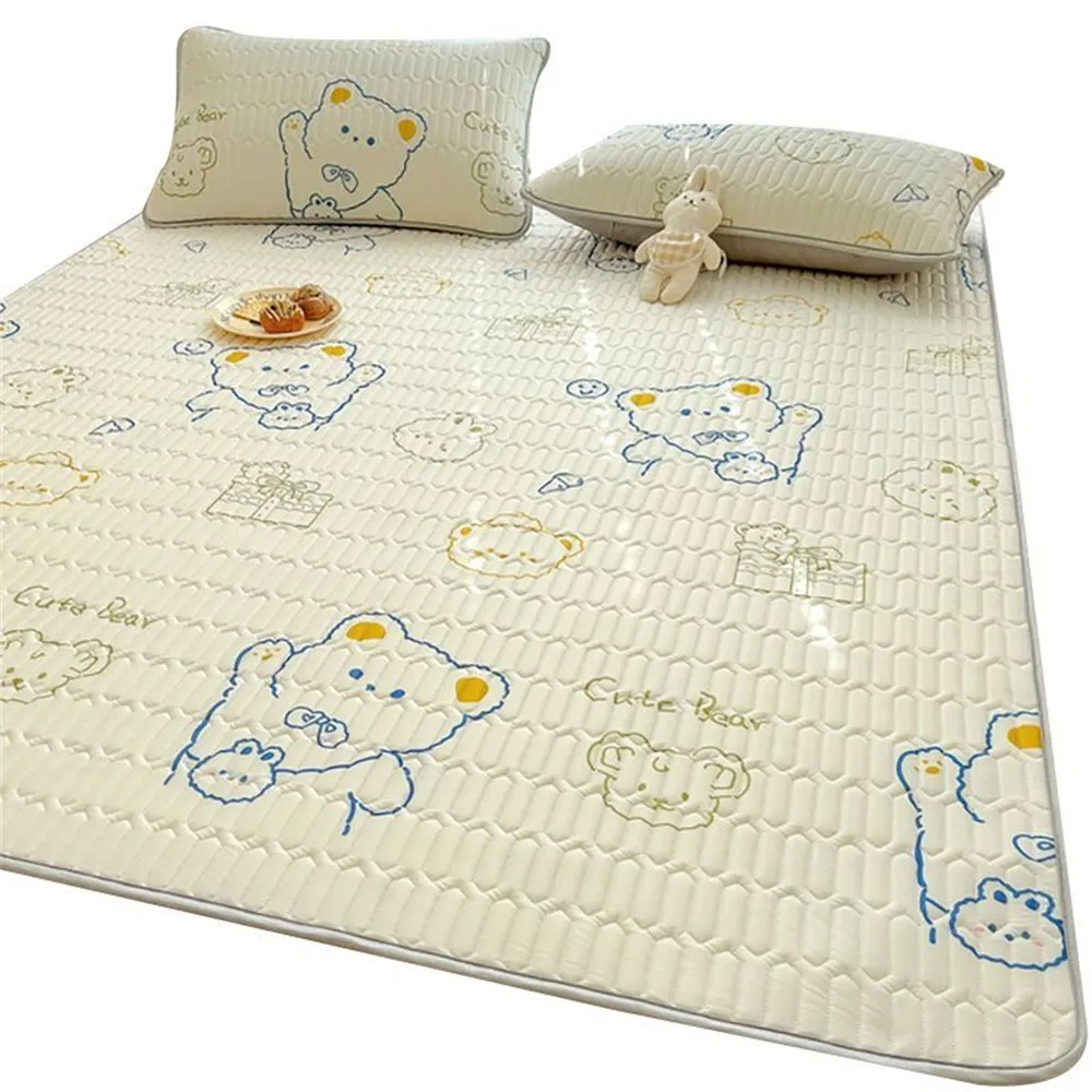 乳膠涼蓆空調席三件套學生宿舍禮品冰絲床裙涼蓆涼感絲兒童兩件套 歷史價格詳細信息