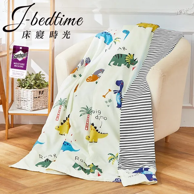 【J-bedtime】文青風AB版吸濕排汗舖棉四季涼被-5X6尺(質感條紋) 歷史價格詳細信息