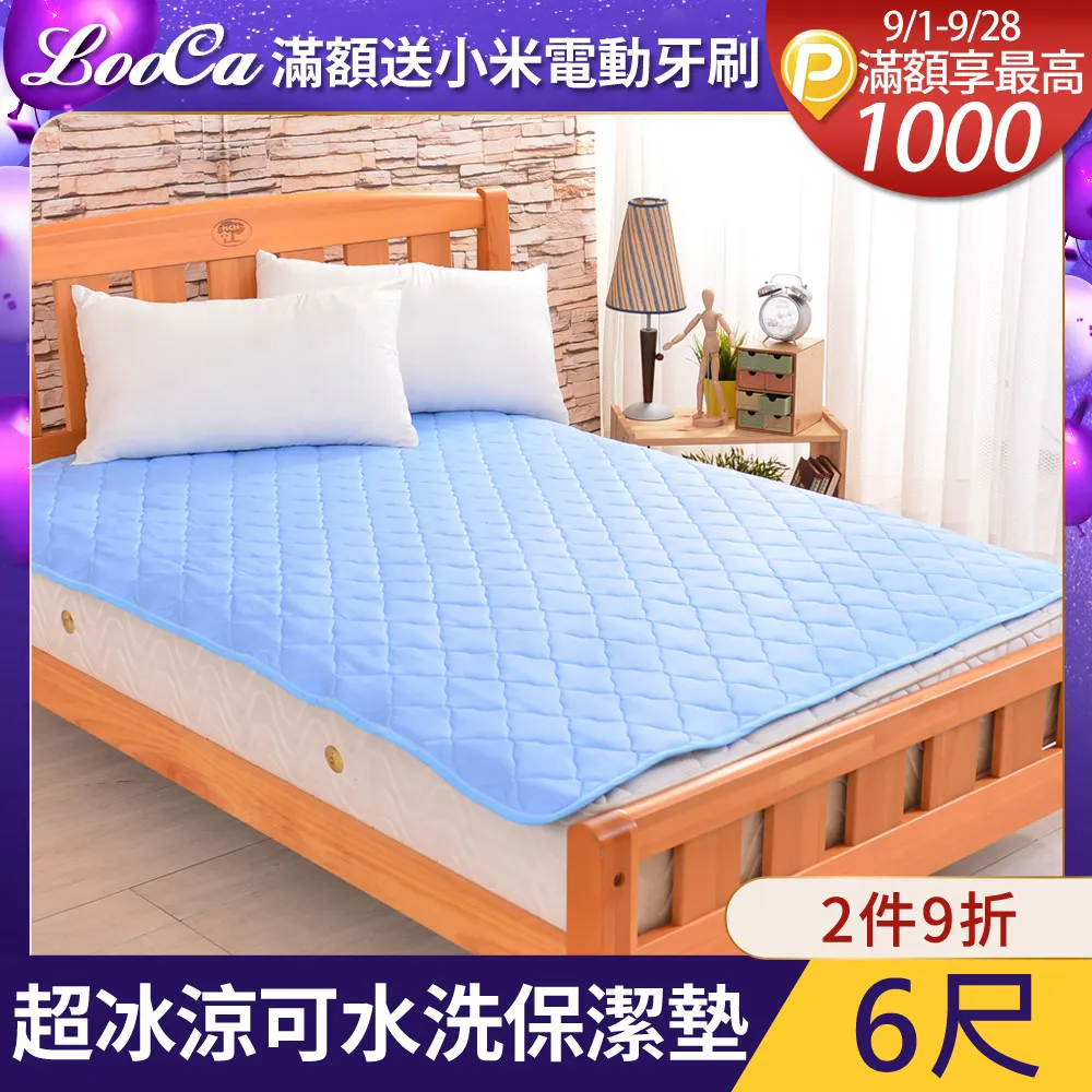 LooCa透氣100%防水保潔墊床枕組(床包式)-加大6尺 歷史價格詳細信息