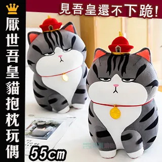 厭世吾皇貓抱枕玩偶(55cm) 娃娃 靠枕 毛絨抱枕 生日禮物 聖誕節 歷史價格詳細信息