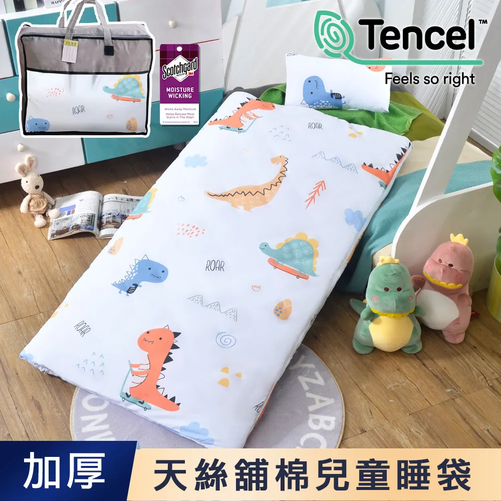 【J-bedtime】天絲TENCEL®冬夏舖棉兩用加大型兒童睡袋(相約小恐龍) 歷史價格詳細信息