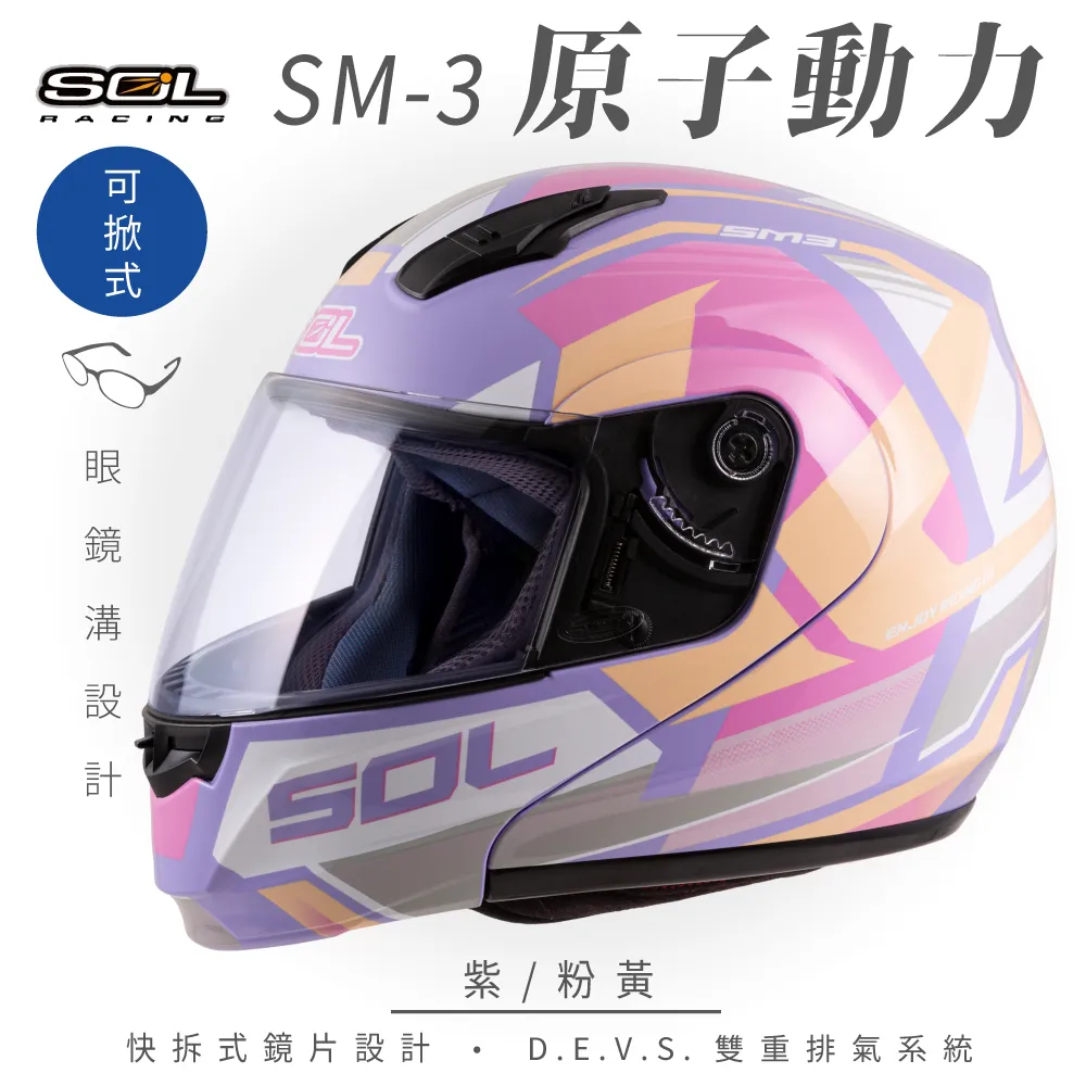 【SOL】SM-3 原子動力 黑/黃藍 可樂帽 全罩式 MD-04(可掀式安全帽│鏡片│內襯│輕量化) 歷史價格詳細信息