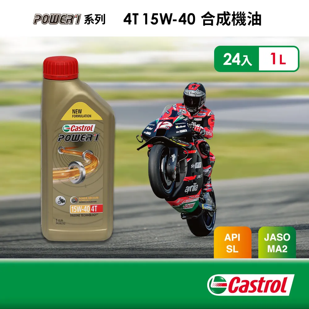 【CASTROL 嘉實多】Power 1 4T 15W-40 合成機油(1Lx2入組) 歷史價格詳細信息