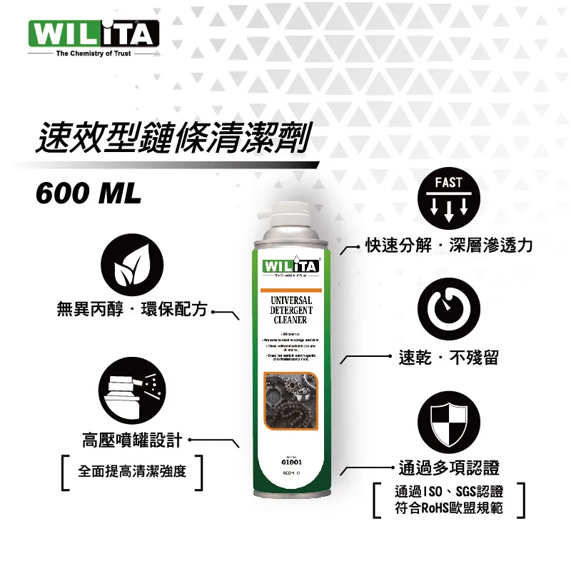 【WILITA 威力特】速效型鍊條清潔劑600ml(GOGORO、重機、自行車 迅速滲透力超強 快速分解清潔油污) 歷史價格詳細信息