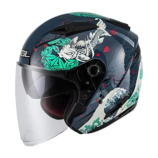 SOL 安全帽 SO-7E 浮世繪 藍/綠 半罩 3/4罩 內墨鏡 加長鏡片 CNS加強 SO7E | 安信商城 歷史價格詳細信息