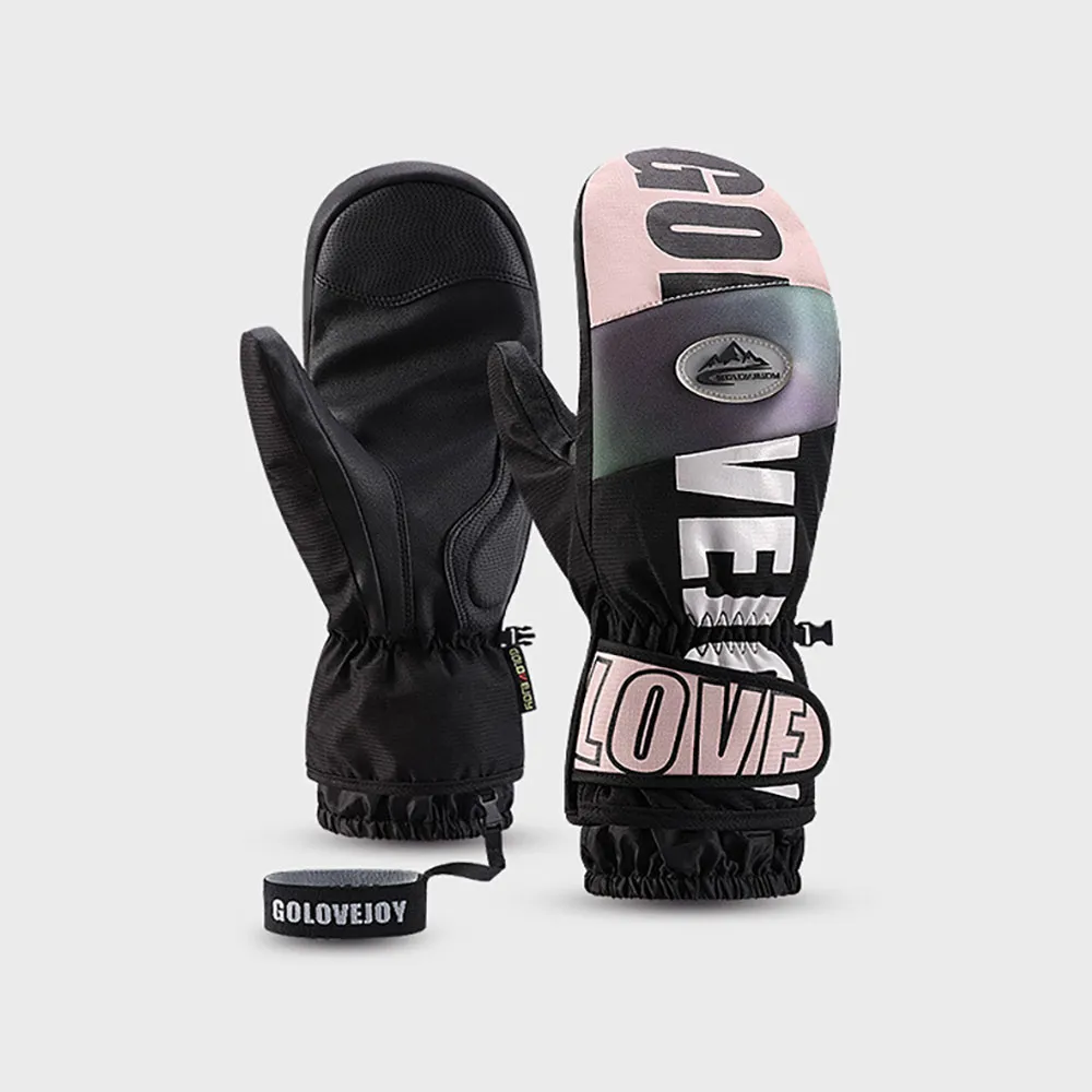 連指棉手套冬季加絨加厚男女悶子保暖防水防風戶外騎車情侶皮手套 歷史價格詳細信息