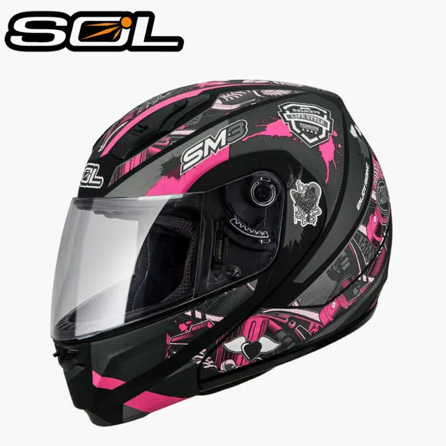 【SOL SM-3 惡天使 可掀 可樂帽 全罩式 安全帽 黑/藍粉】內襯全可拆 歷史價格詳細信息