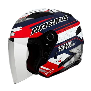 SOL 安全帽 SO-7 極速先鋒 藍/紅白銀 半罩 3/4罩 內墨鏡 LED燈 雙D扣 SO7 | 安信商城 歷史價格詳細信息