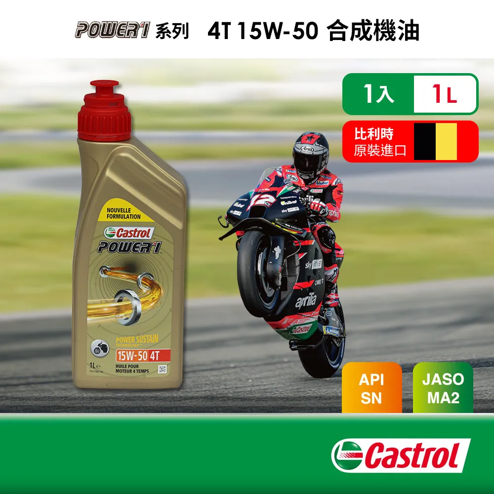 【CASTROL 嘉實多】Power 1 4T 15W-40 合成機油(1Lx2入組) 歷史價格詳細信息
