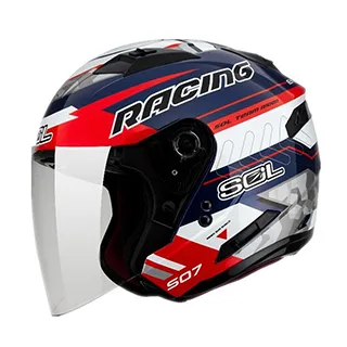 SOL 安全帽 SO-7 極速先鋒 藍/紅白銀 半罩 3/4罩 內墨鏡 LED燈 雙D扣 SO7 | 安信商城 歷史價格詳細信息