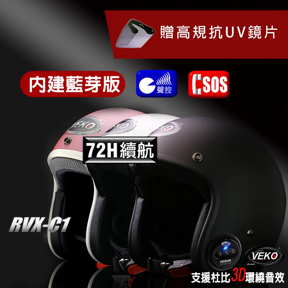 VEKO RVX-C1 第八代藍芽版 專利內建藍芽設備通訊安全帽 3/4罩 台灣製【晨昌】 歷史價格詳細信息