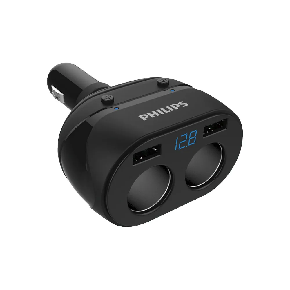 PHILIPS 飛利浦 電壓顯示一轉二雙USB車充 DLP3521NC 歷史價格詳細信息