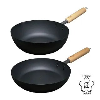 炒鍋 平底鍋 日本進口不粘鍋鐵鍋家用炒菜木柄平底健康無塗層電磁爐煤氣竈通用 歷史價格詳細信息