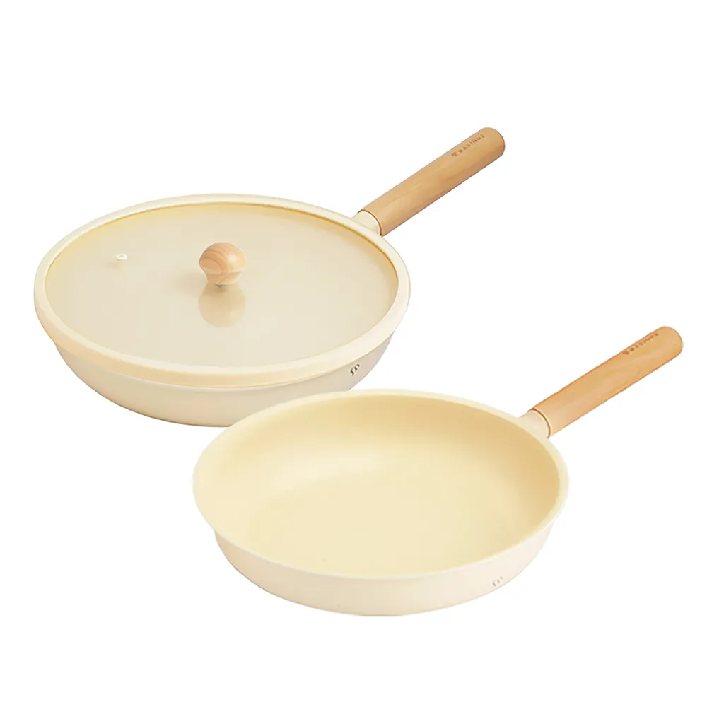 【MASIONS 美心】奶茶咕咕鍋 厚釜輕量鑄造鈦金不沾鍋深型平底鍋(28+16 CM 2件組) 歷史價格詳細信息