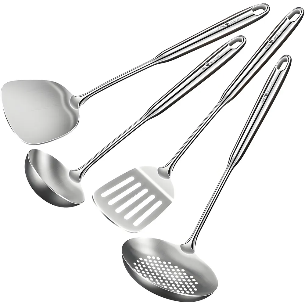 PUSH!廚房用品 食品級加厚304不銹鋼鍋鏟湯勺漏勺撈勺炒勺耐高溫火鍋漏勺湯勺 單支 歷史價格詳細信息