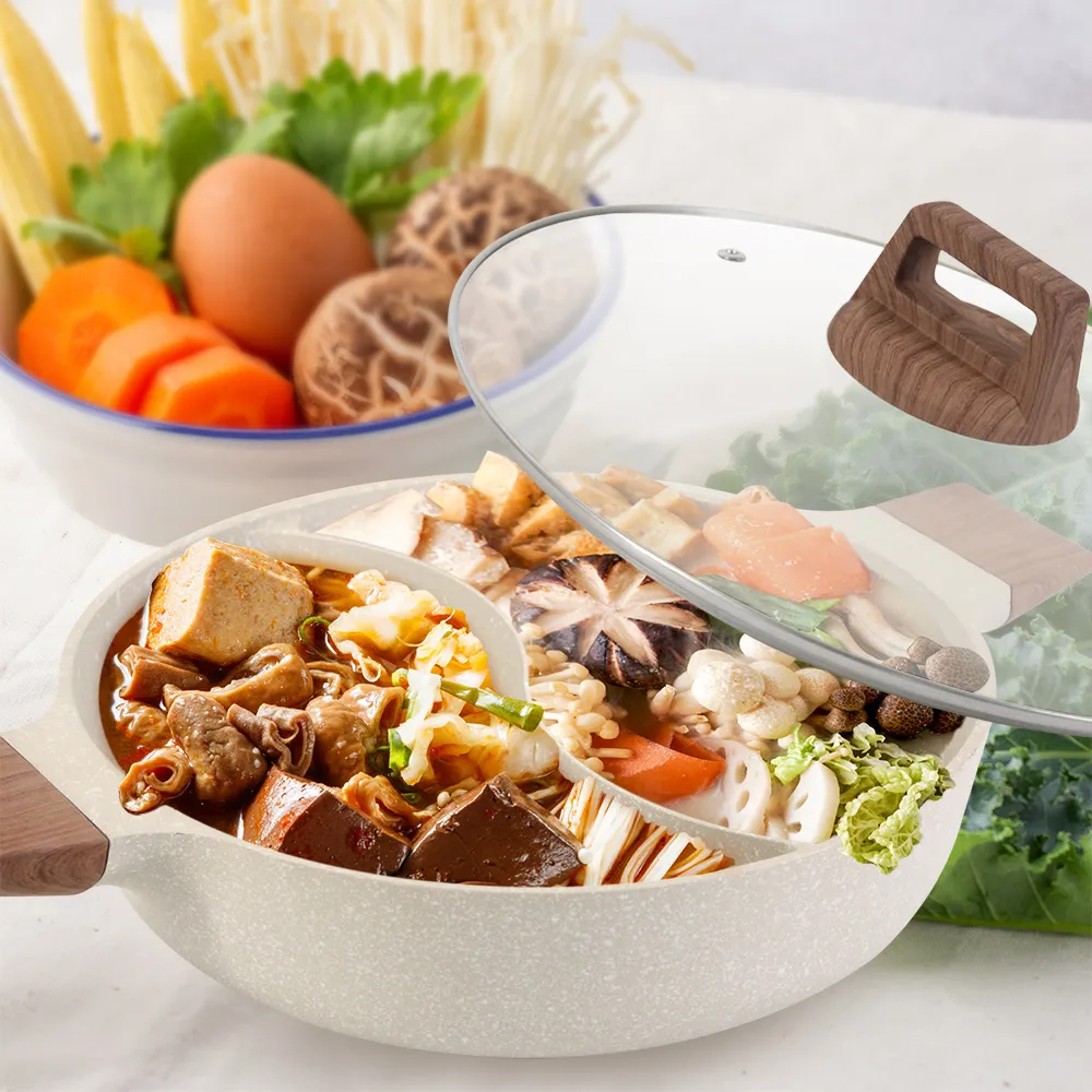 Artist精選 麥飯石不沾鴛鴦鍋28cm(火鍋/湯鍋/不沾鍋) 歷史價格詳細信息