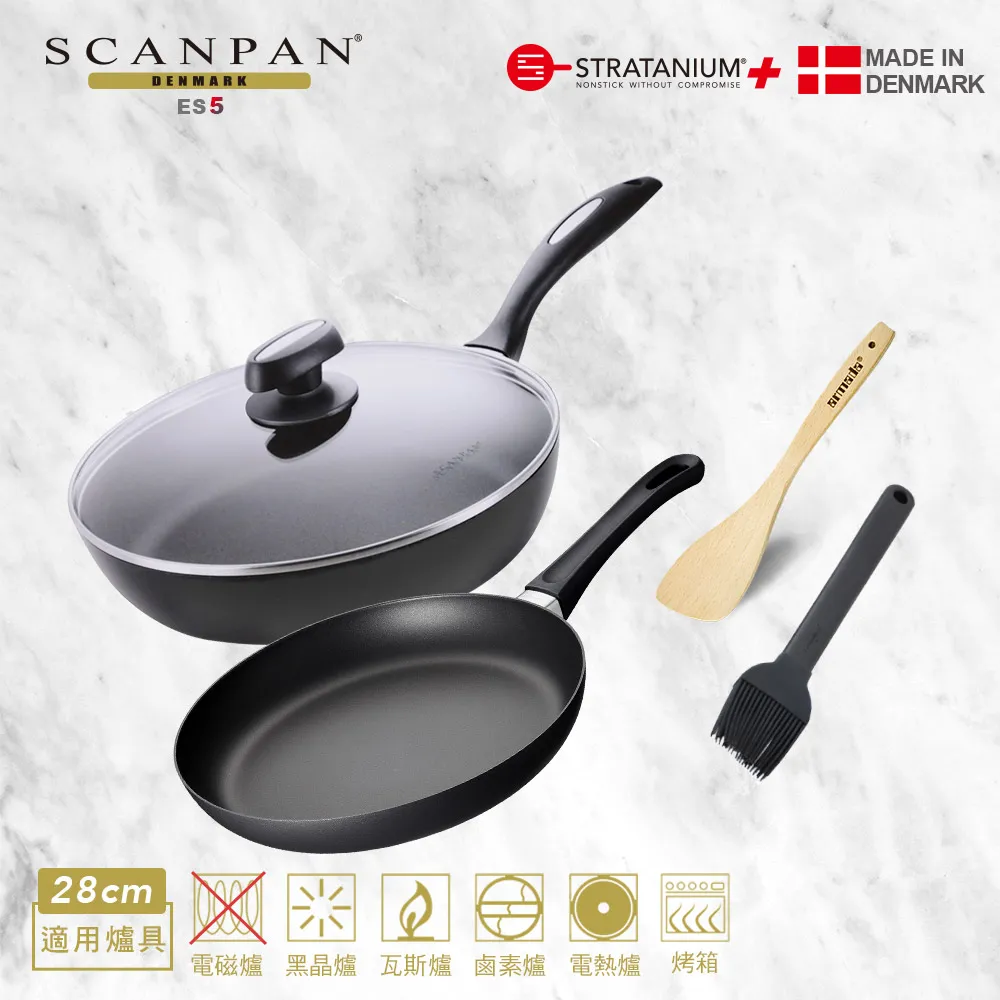 【Scanpan】 ES5系列 超鈦磨+32cm 單柄不沾炒鍋(無蓋) + 不鏽鋼蓋 贈 高級櫸木木鏟 + 雙層快煮壺 歷史價格詳細信息