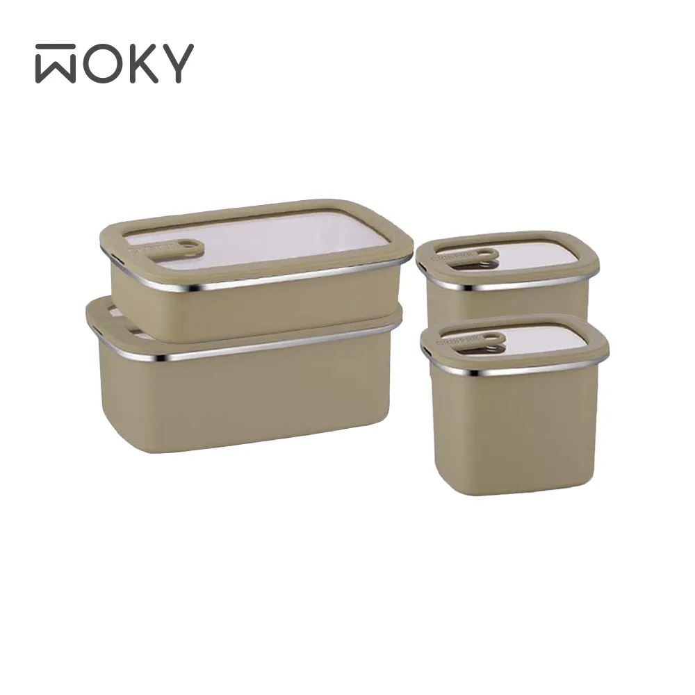 【WOKY 沃廚】可微波不鏽鋼保鮮盒4件組(1100ml*2+700ml+600ml) 歷史價格詳細信息