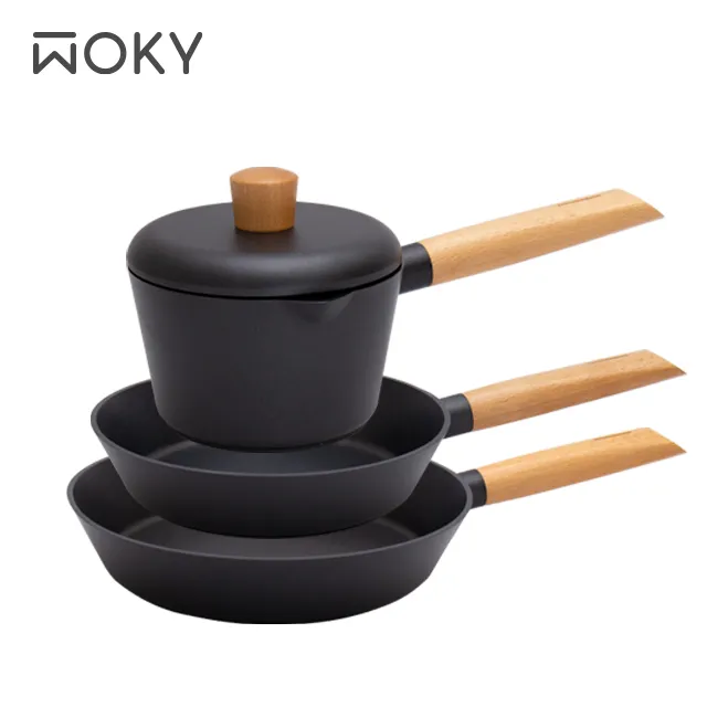 壓鑄系列套裝廚房麥飯石煎鍋炒鍋湯鍋奶鍋中秋禮品鍋電磁爐通用 歷史價格詳細信息