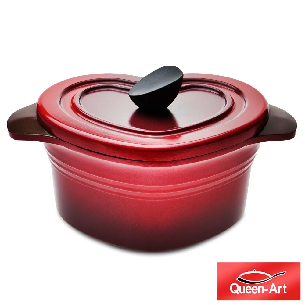 快-韓國Queen Art超硬鑄造Inoble立體塗層無毒不沾深炒鍋30CM(1鍋+1蓋)朝霞紅 歷史價格詳細信息