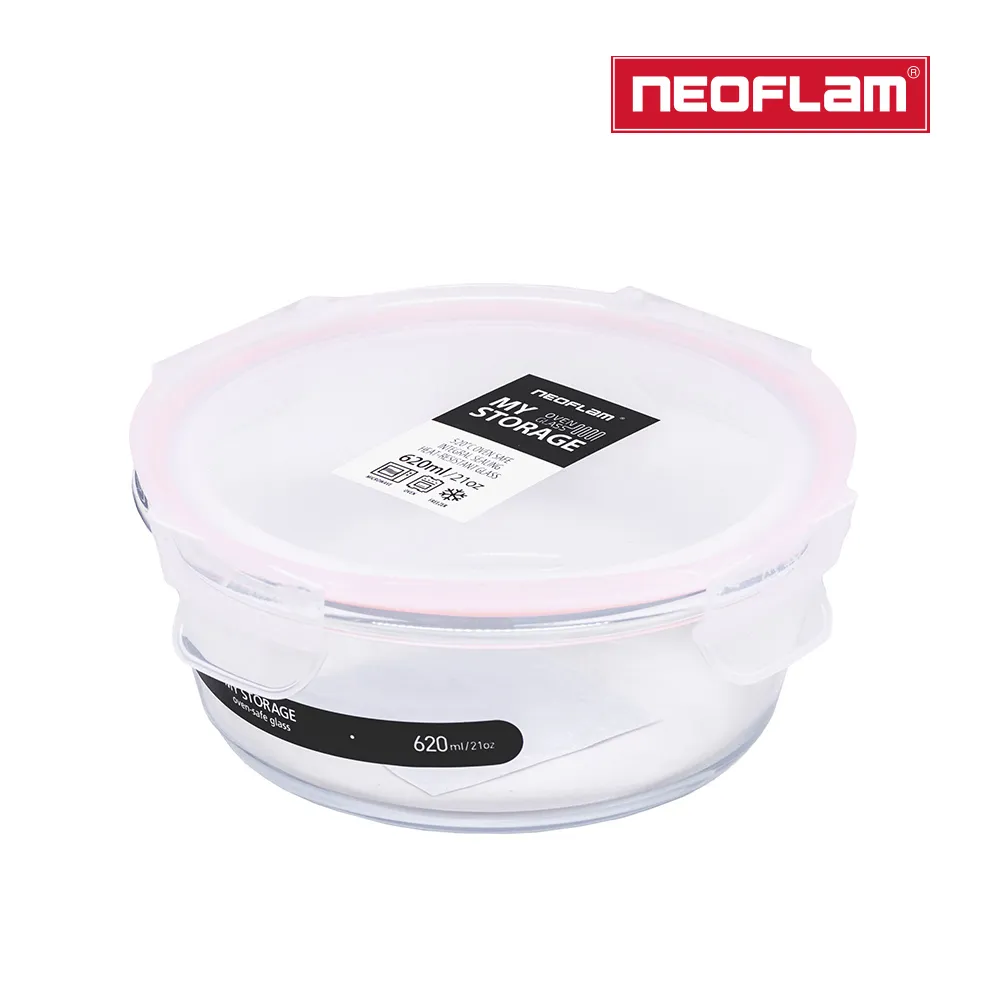 NEOFLAM 升級版專利無縫膠條耐熱玻璃保鮮盒長方形-1500ml(粉色膠條) 歷史價格詳細信息