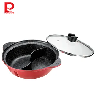 【日本珍珠金屬】鑽石塗層不沾鴛鴦鍋(附鍋蓋)-紅色26cm 歷史價格詳細信息