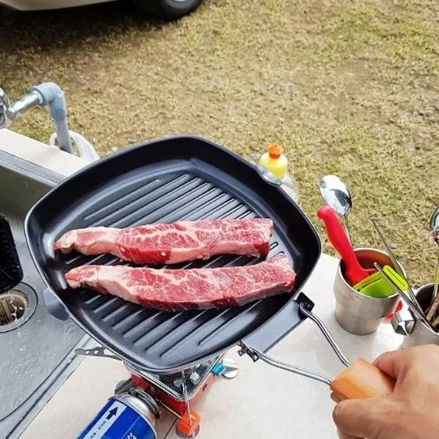 May Shop 戶外便攜套鍋野營2人鍋具套裝炊具登山背包客旅行不沾鍋組【111020632】 歷史價格詳細信息