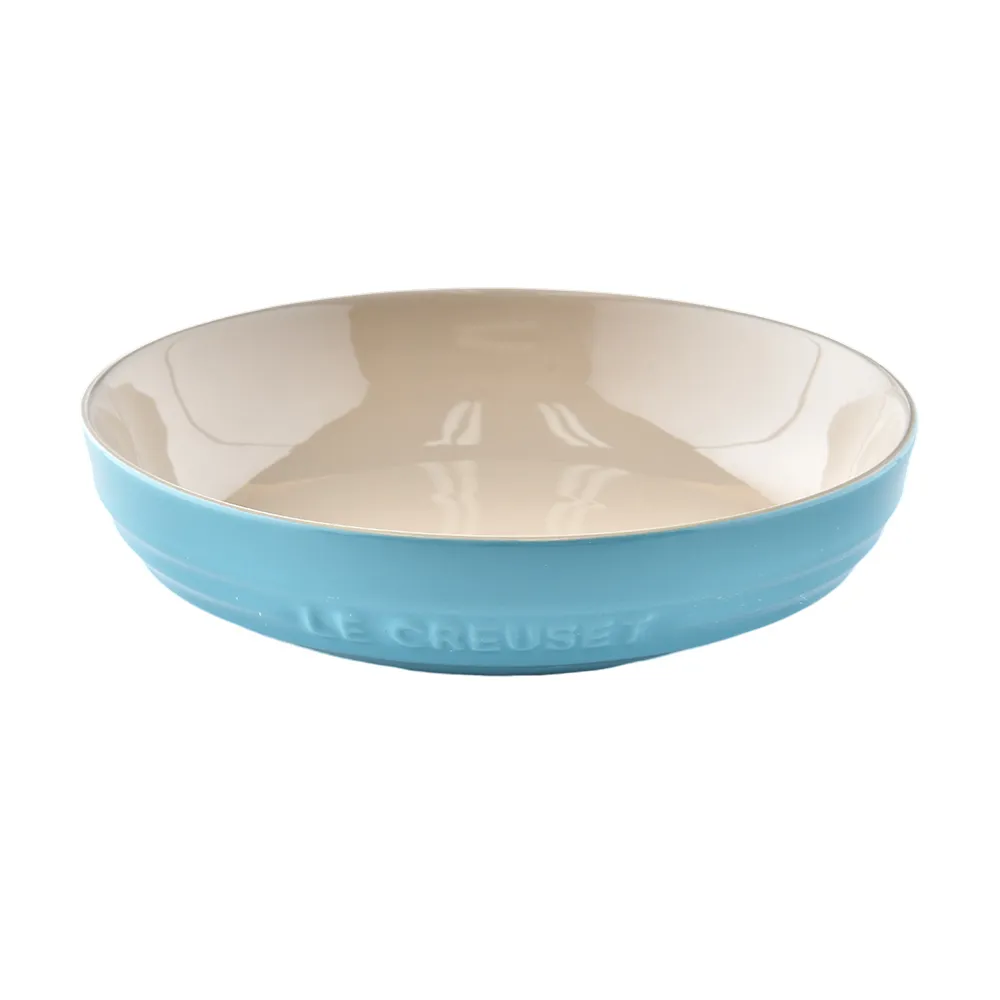 【Le Creuset】盒損福利品_雙魚戲荷琺瑯鑄鐵媽咪鍋22cm(加勒比海藍-鋼頭-內鍋黑) 歷史價格詳細信息