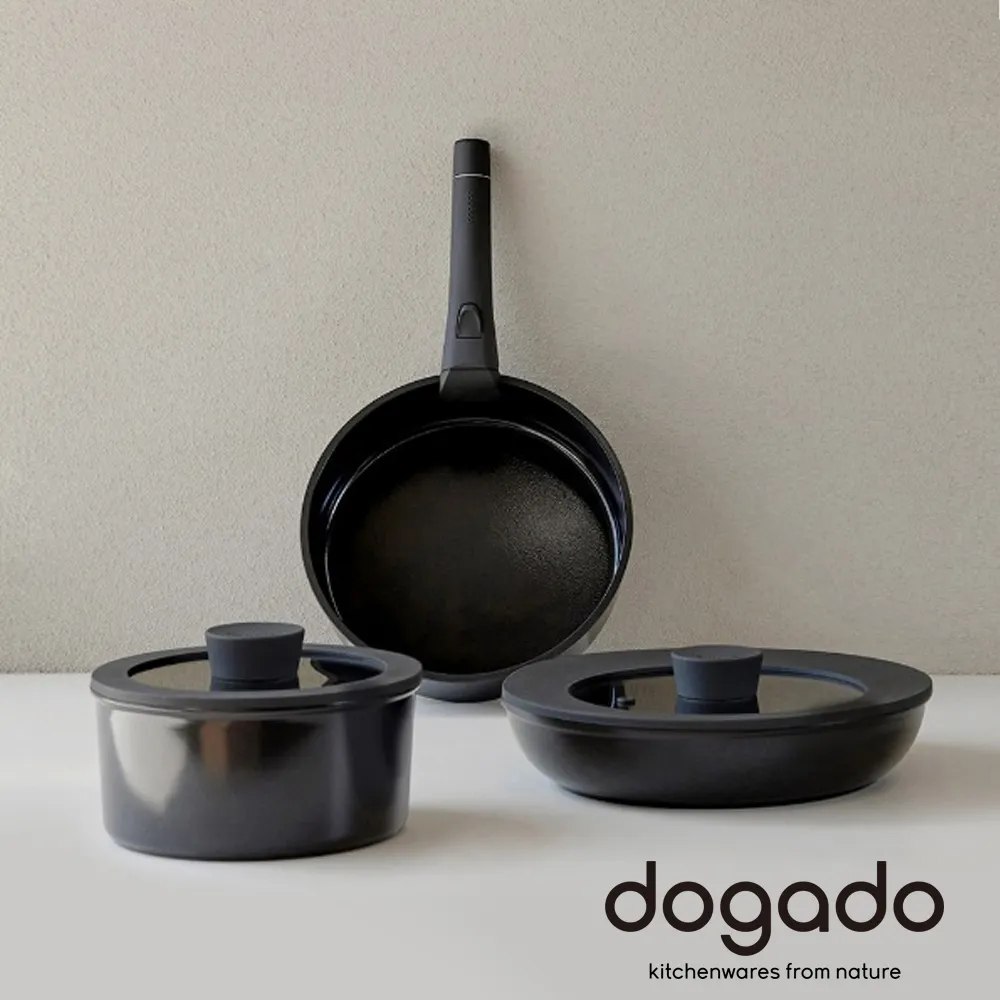 DOGADO韓國天然陶瓷鍋具六件組_18cm小鍋+18cm鍋蓋+22cm燉煮湯鍋+26cm平底炒鍋+萬用鍋蓋+可拆式把手 歷史價格詳細信息