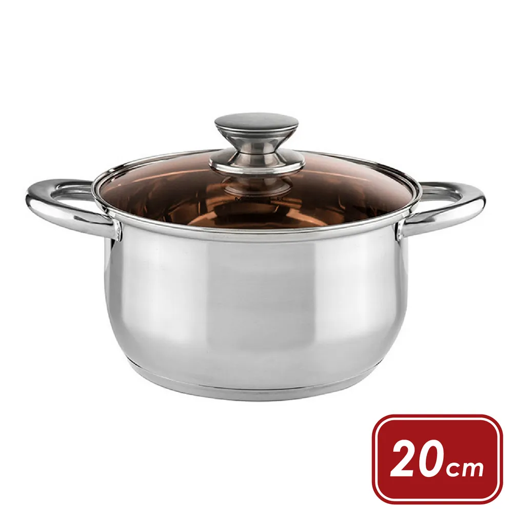 MUHLER 附蓋不鏽鋼雙耳湯鍋(棕16cm) 歷史價格詳細信息