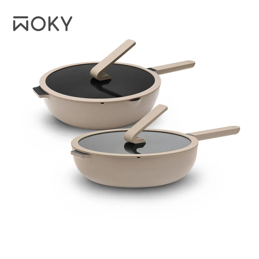 【WOKY 沃廚】哈哈鍋2.0雙鍋組-26cm淺煎鍋(Ticera系列/不沾鍋/平底鍋) 歷史價格詳細信息