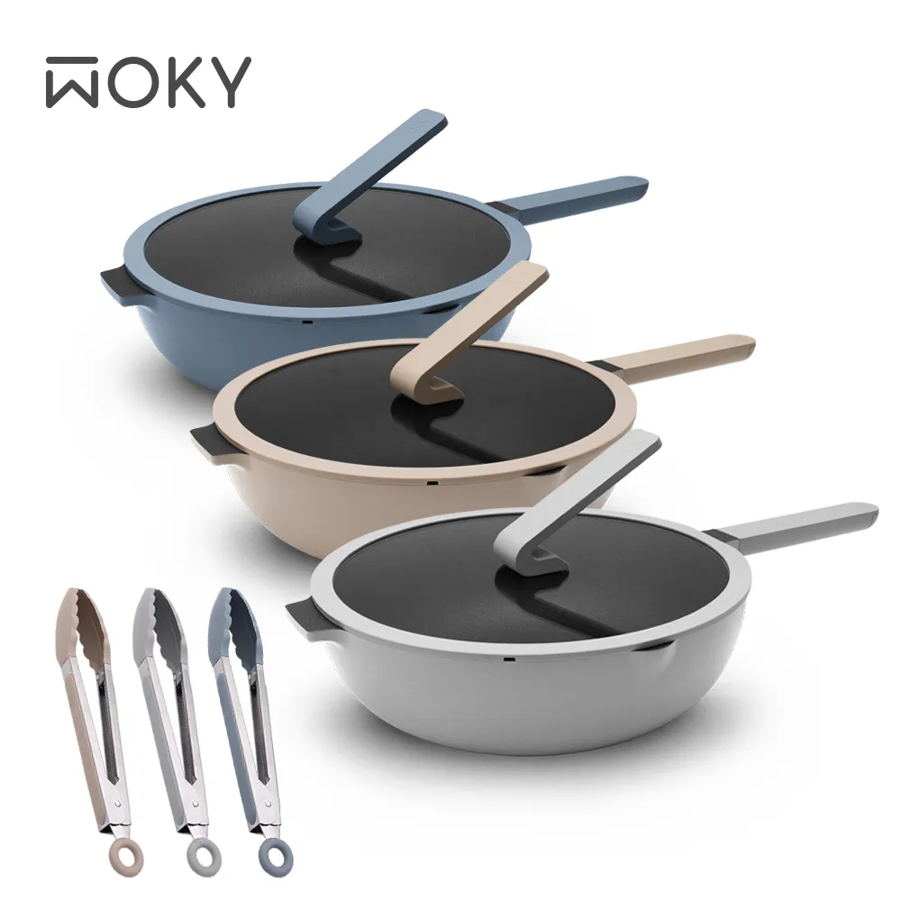 【WOKY 沃廚】Ticera系列-哈哈鍋28cm不沾深煎鍋-碧塘藍 歷史價格詳細信息