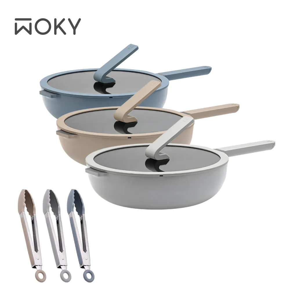 【WOKY 沃廚】Ticera系列-哈哈鍋28cm不沾深煎鍋-碧塘藍 歷史價格詳細信息