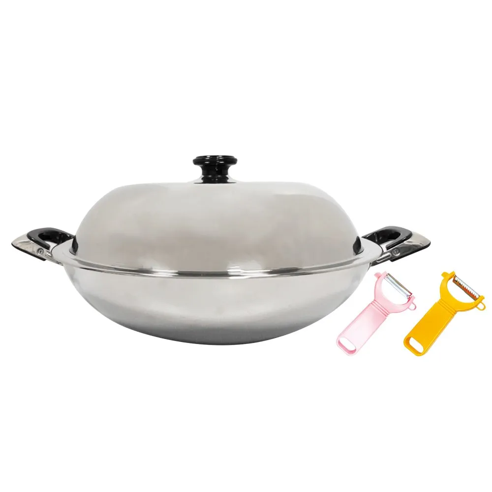 304不鏽鋼炒鍋雙面屏蜂窩無塗層家用炒菜鍋平底電磁爐燃氣通用 歷史價格詳細信息