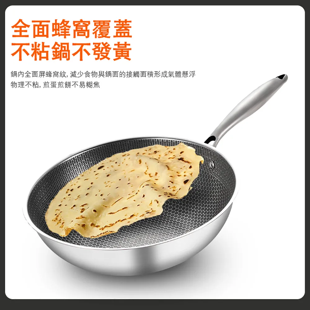 無塗層不鏽鋼炒鍋 炒鍋 電磁爐燃氣竈互通 專用炒菜鍋 不沾鍋 壹鍋多用 青煙少油 自由翻炒蒸/煮/焖/炸等 歷史價格詳細信息