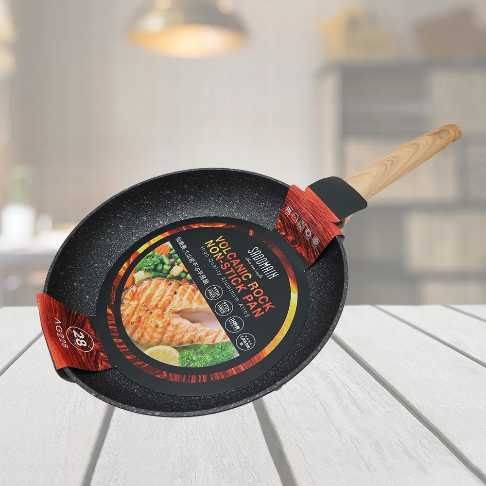 火山巖不粘鍋家用平底鍋電磁爐燃氣灶專用煎炒鍋輕油煙炒菜鍋 歷史價格詳細信息